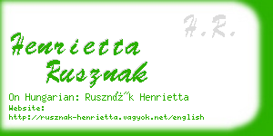 henrietta rusznak business card